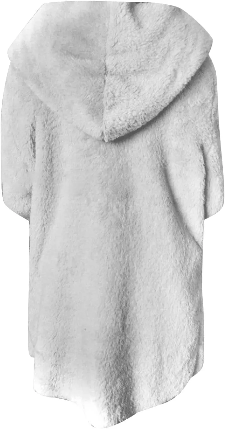 Fleece Jackets for Women Winter Coats with Hood Warm Oversized Fuzzy Jacket Long Cardigan Sweaters Soft Coat