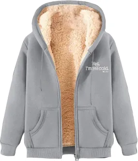 Fleece Lined Jackets for Men Winter Warm Zip Up Hoodies Fuzzy Sherpa Sweatshirts Casual Hooded Coats with Pocket