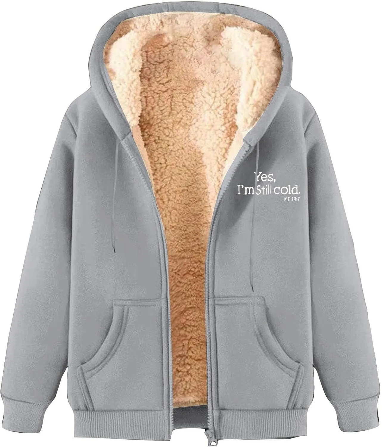Fleece Lined Jackets for Men Winter Warm Zip Up Hoodies Fuzzy Sherpa Sweatshirts Casual Hooded Coats with Pocket