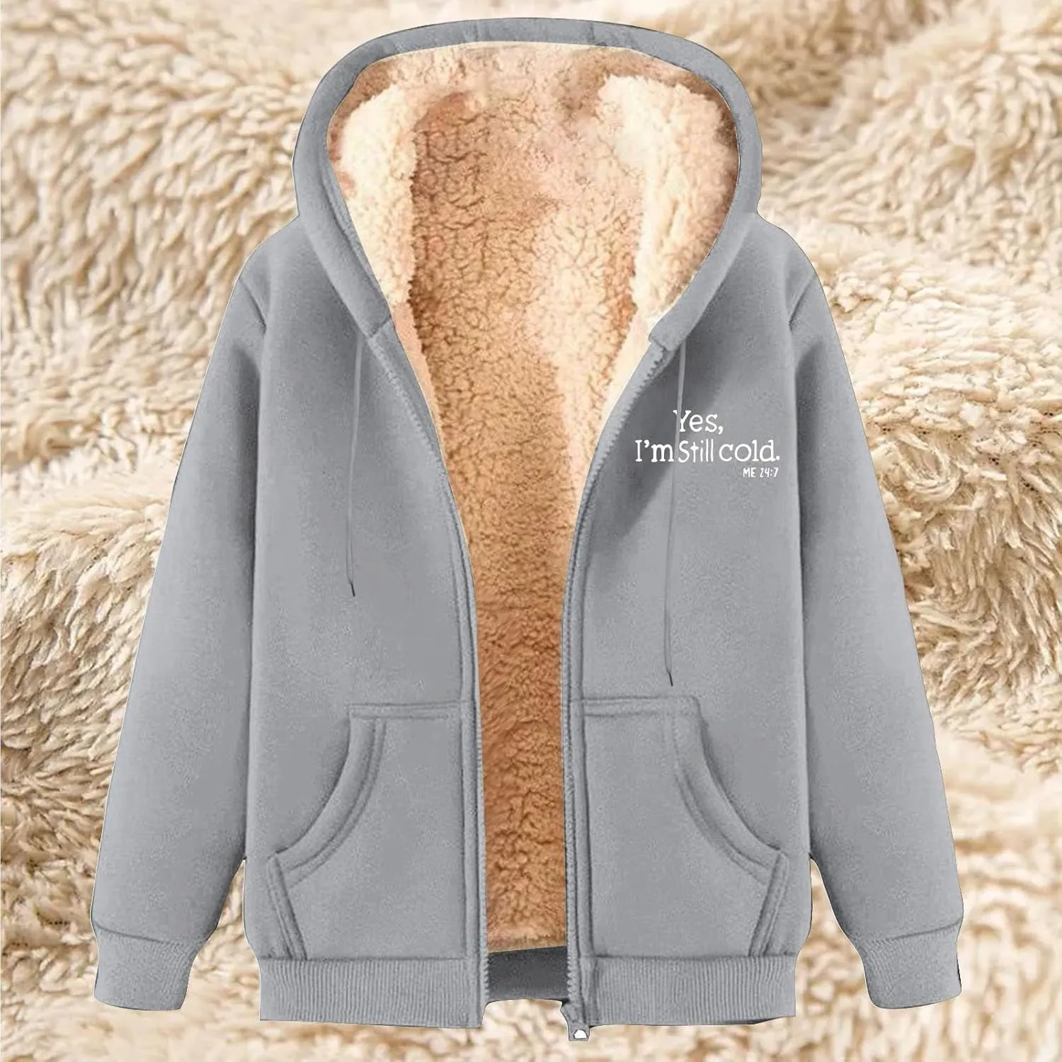 Fleece Lined Jackets for Men Winter Warm Zip Up Hoodies Fuzzy Sherpa Sweatshirts Casual Hooded Coats with Pocket