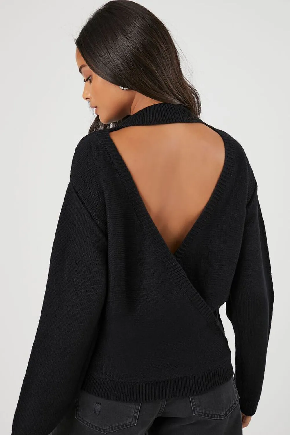 Forever 21 Backless Sweater, Black