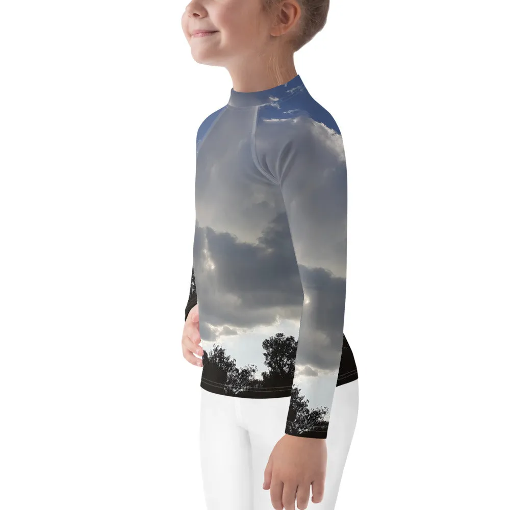 GG - Children's Long Sleeve T-Shirt with Rash Guard - Trees & Clouds