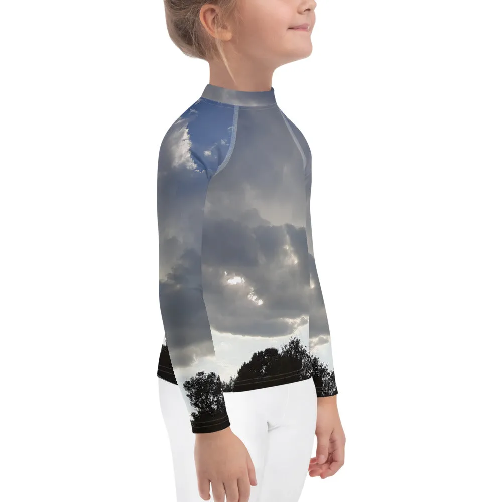 GG - Children's Long Sleeve T-Shirt with Rash Guard - Trees & Clouds