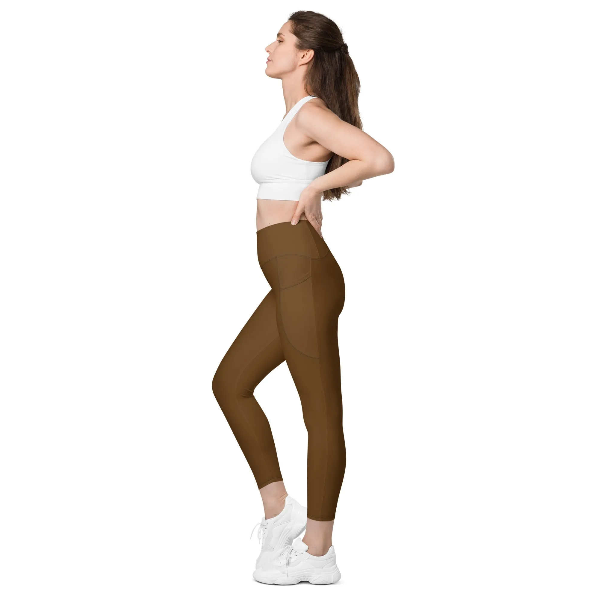 GG - Women's Leggings with pockets - Brown