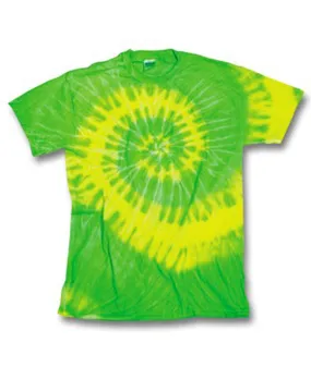 gildan tie-dye youth tides/waves tee - neon citrus (s)
