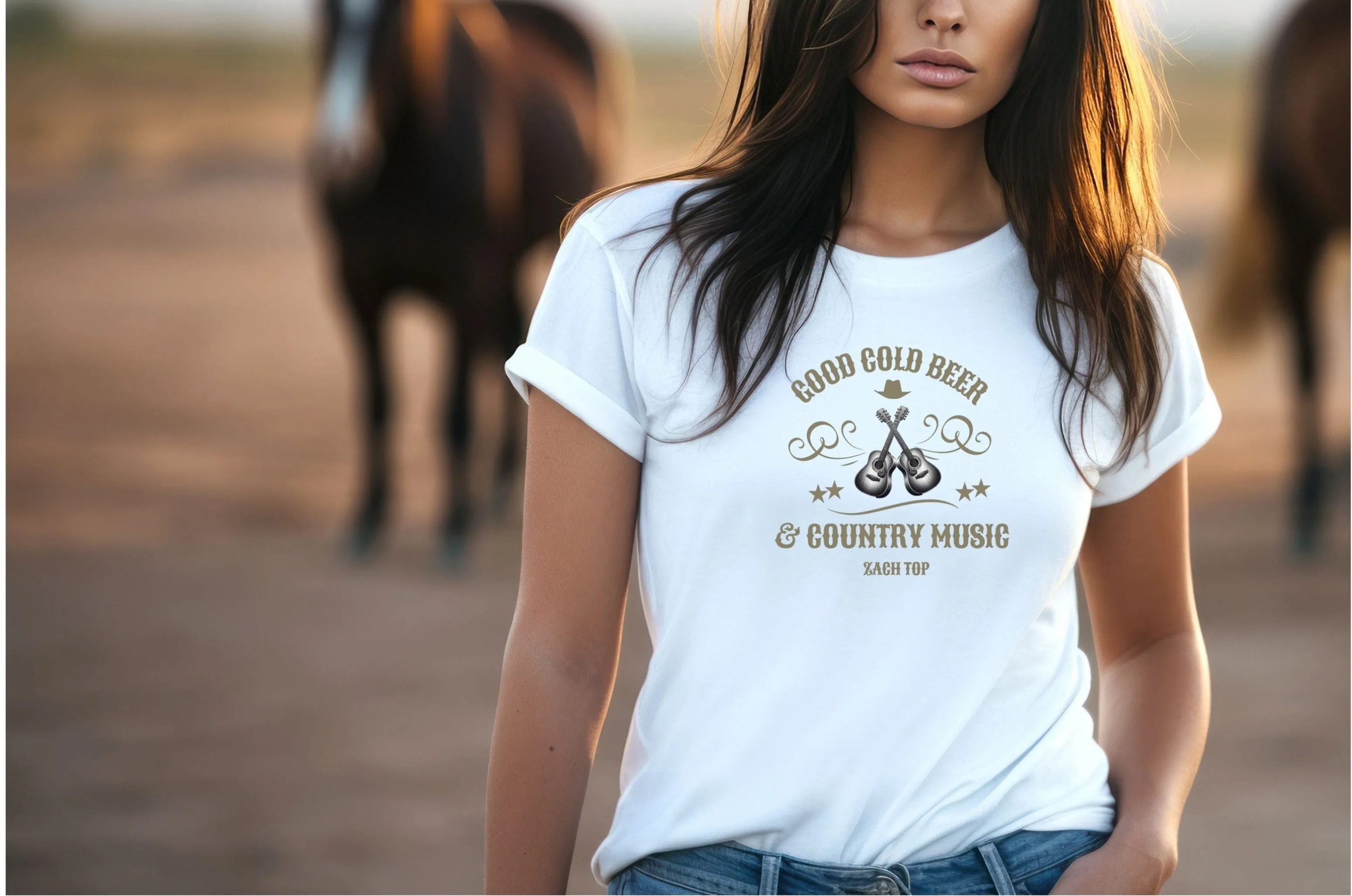 Good Cold Beer & Country Music T-Shirt, Country Shirt, Tour Shirt, Festival Tee, Western Tshirt, Concert T Shirt, Artist Shirt