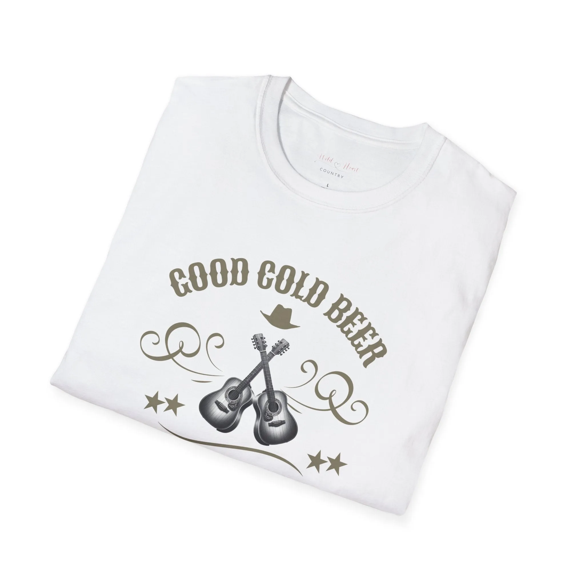 Good Cold Beer & Country Music T-Shirt, Country Shirt, Tour Shirt, Festival Tee, Western Tshirt, Concert T Shirt, Artist Shirt