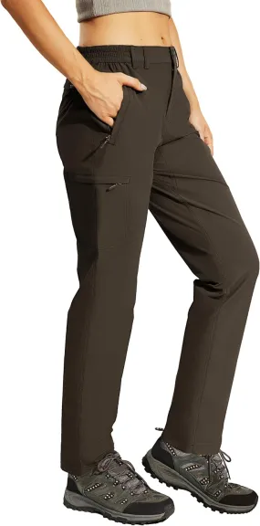 Haimont Women's Hiking Cargo Pants Quick Dry Lightweight Ripstop Stretch Nylon Travel Pants with Zip Pockets Water Repellent