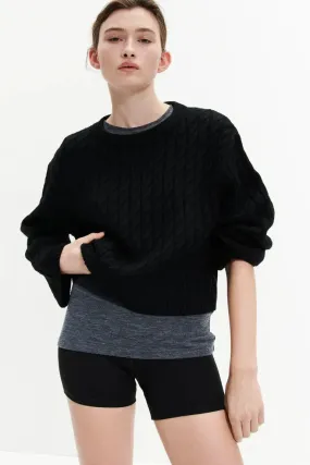 H&M cable knit sweater, black