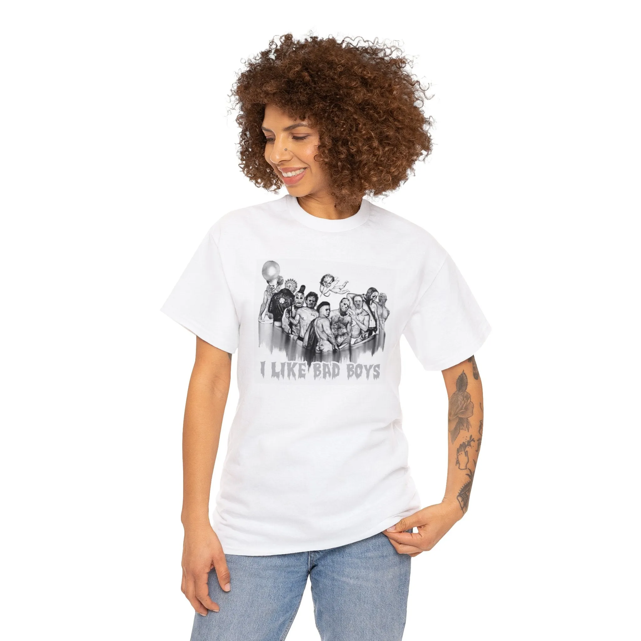 I like bad boys Unisex Heavy Cotton Tee