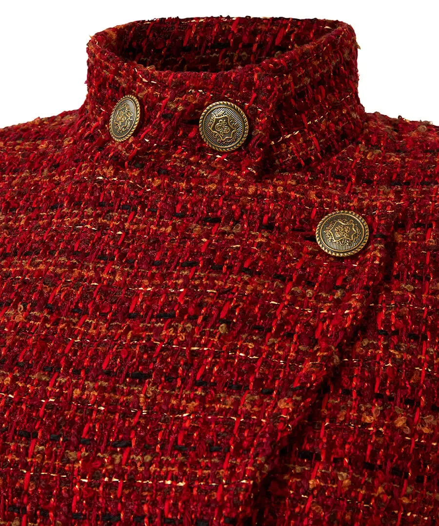 Joe Browns 18 Burnt Orange Maya Tweed Maxi Coat