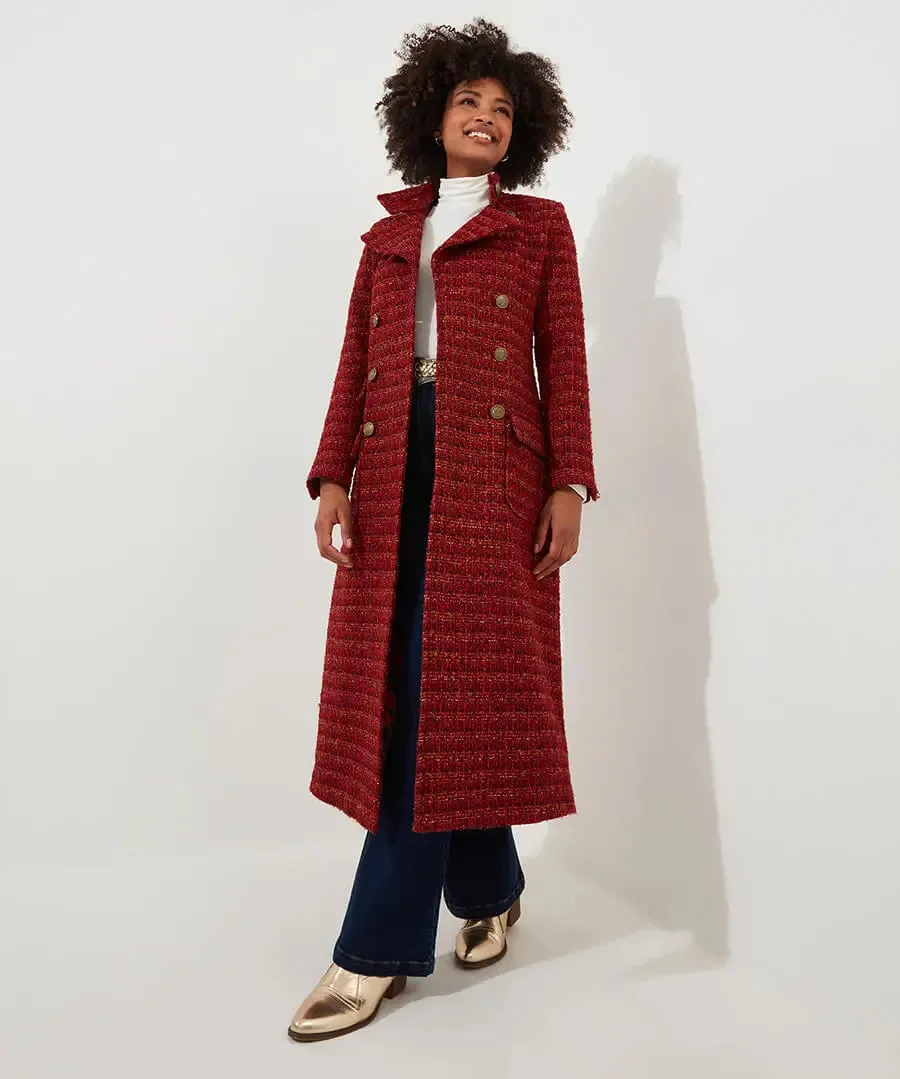 Joe Browns 18 Burnt Orange Maya Tweed Maxi Coat