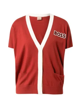 Knitted cardigan BOSS Fabulas, rusty red