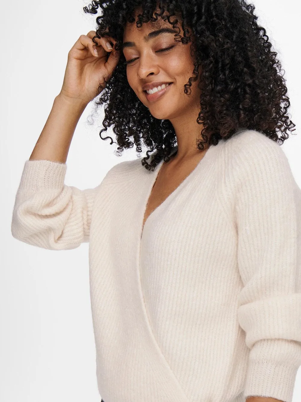 Knitted cardigan ONLY Mia, cream