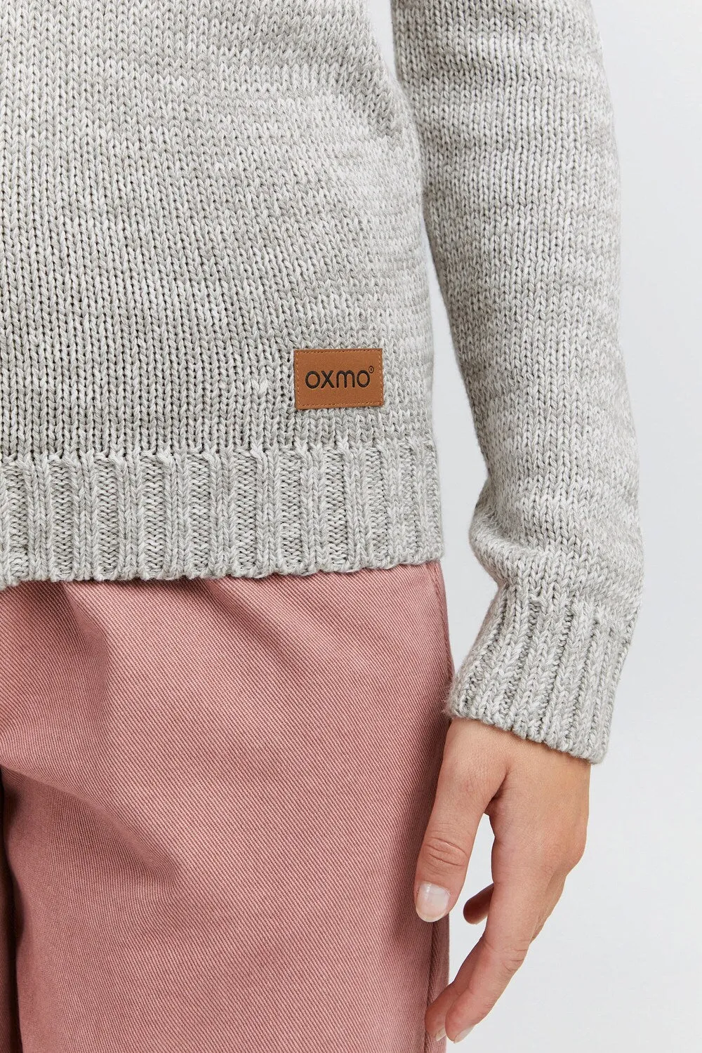Knitted cardigan Oxmo Phenix, light gray