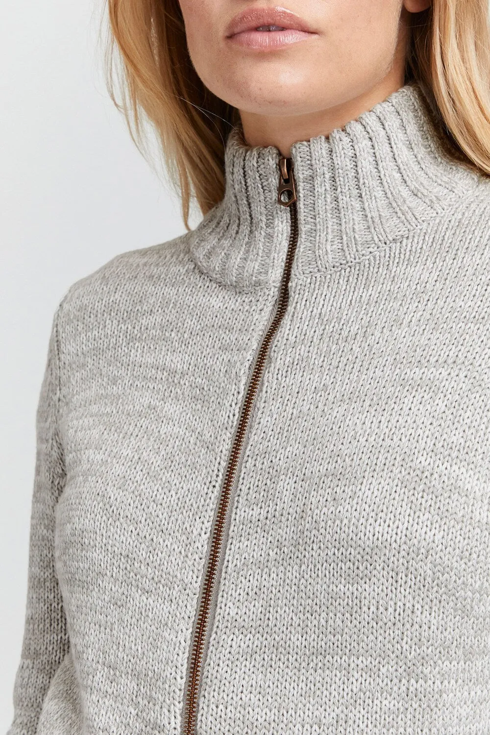 Knitted cardigan Oxmo Phenix, light gray
