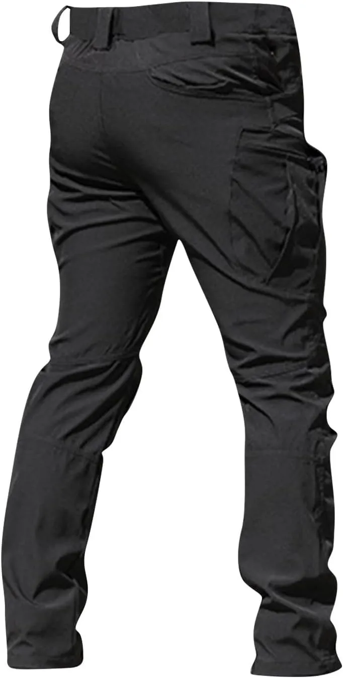 Men Cargo Pants, Tactical Pants, Baggy Outdoor Waterproof Hiking Work Pants Stretch Multi Pockets Lightweight Classic