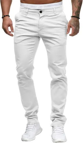 Mens Casual Pants Elastic Waist Stylish Classic Loose Lightweight Slim Fit Sweatpants Outdoor Vacation Beach Trousers