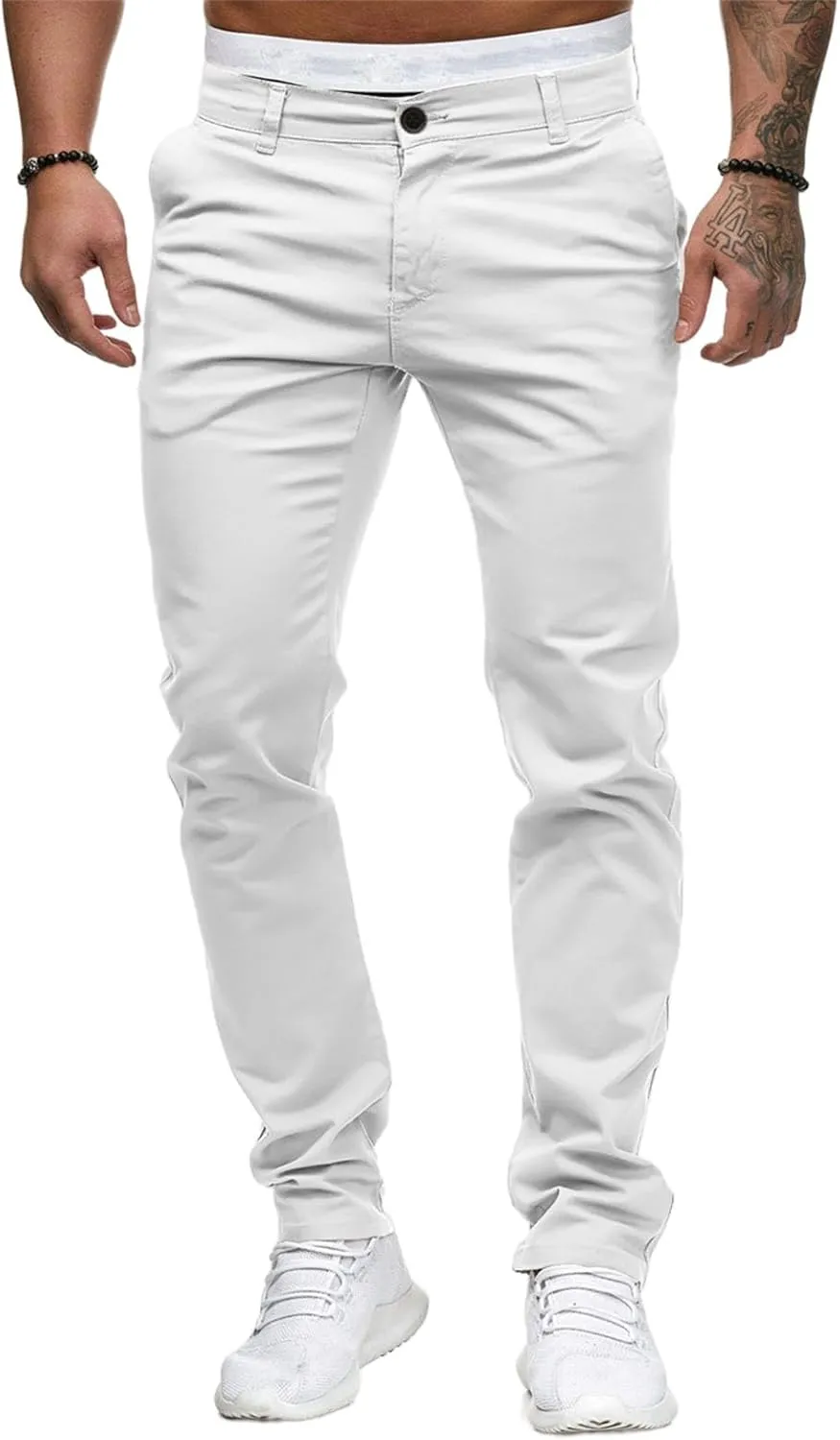 Mens Casual Pants Elastic Waist Stylish Classic Loose Lightweight Slim Fit Sweatpants Outdoor Vacation Beach Trousers