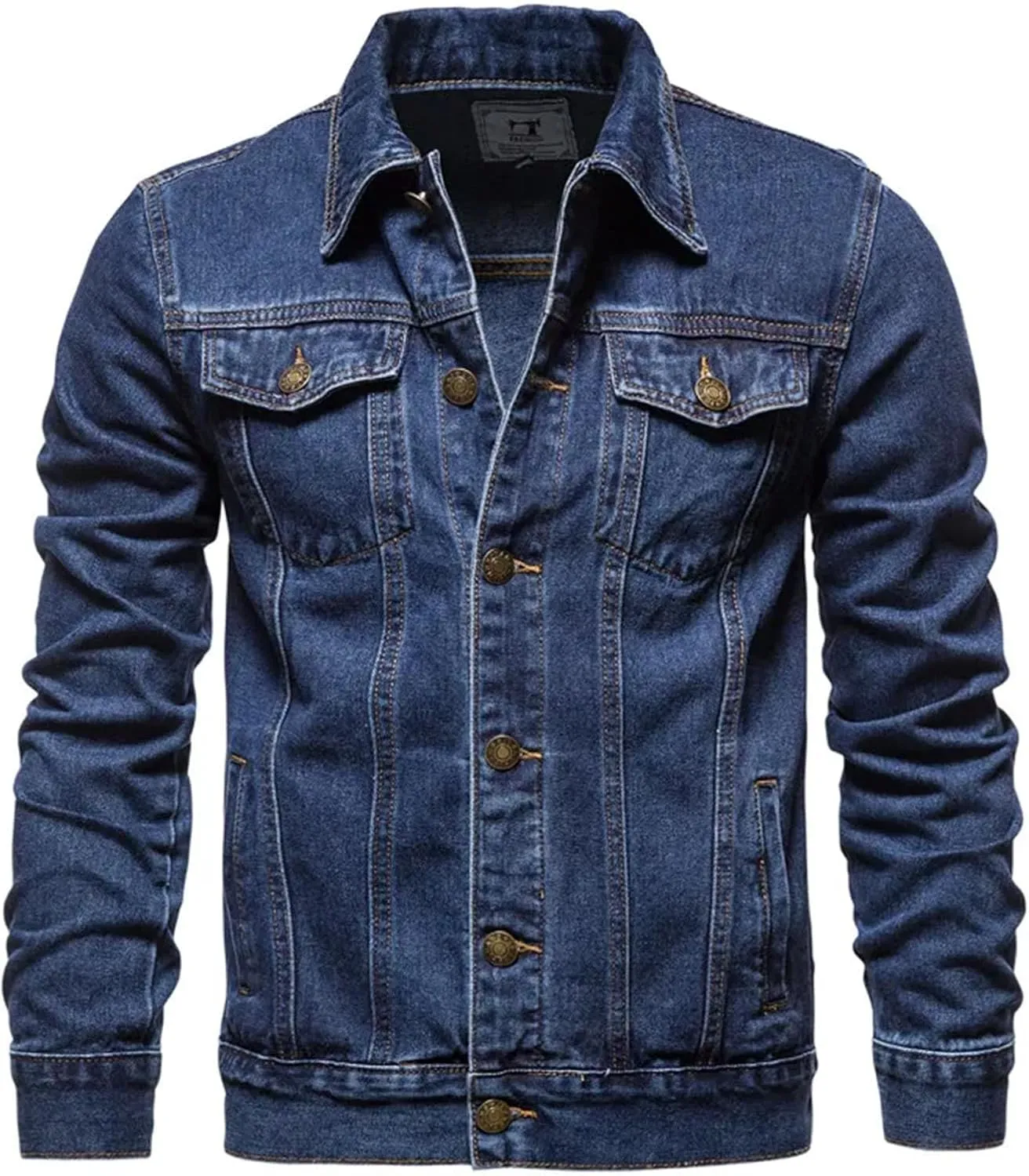 Mens Classic Fashion Motorcycle Jeans Jackets Oversized Cotton Casual Denim Jacket Outerwear Coat