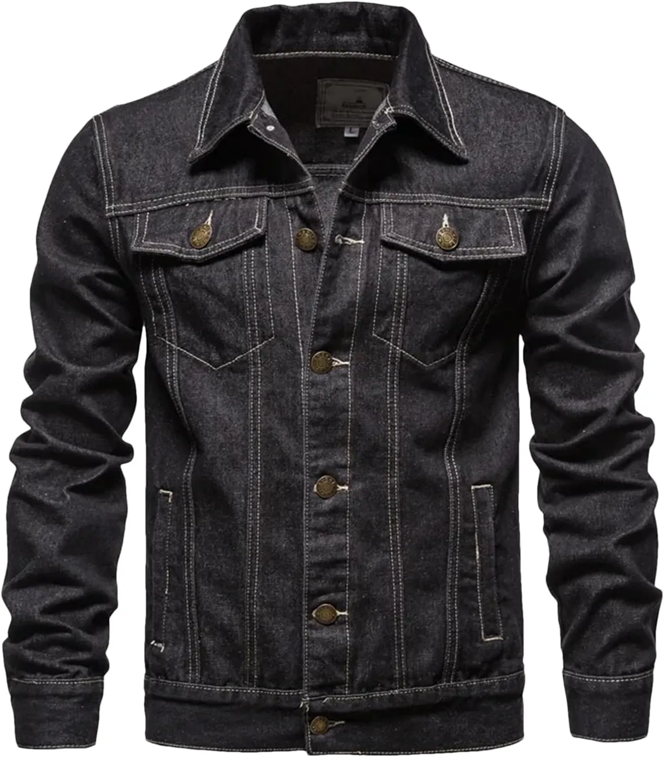 Mens Classic Fashion Motorcycle Jeans Jackets Oversized Cotton Casual Denim Jacket Outerwear Coat