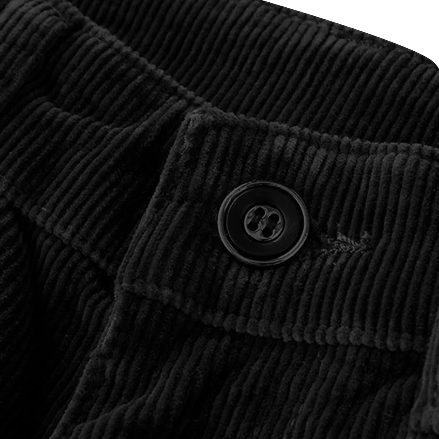 Men's Corduroy Dress Pants Plain Business Regular Fit Elastic Waist Classic Casual Stylish Straight Legs Trousers