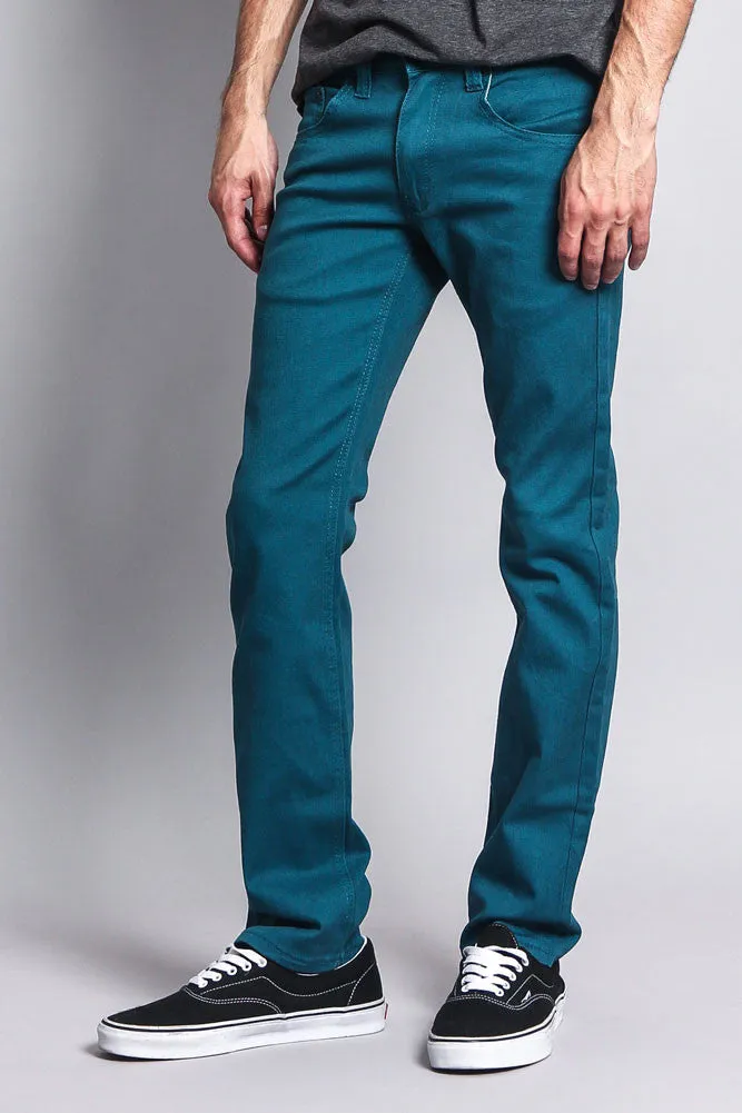 Men's Slim Fit Colored Jeans (Devil Blue)
