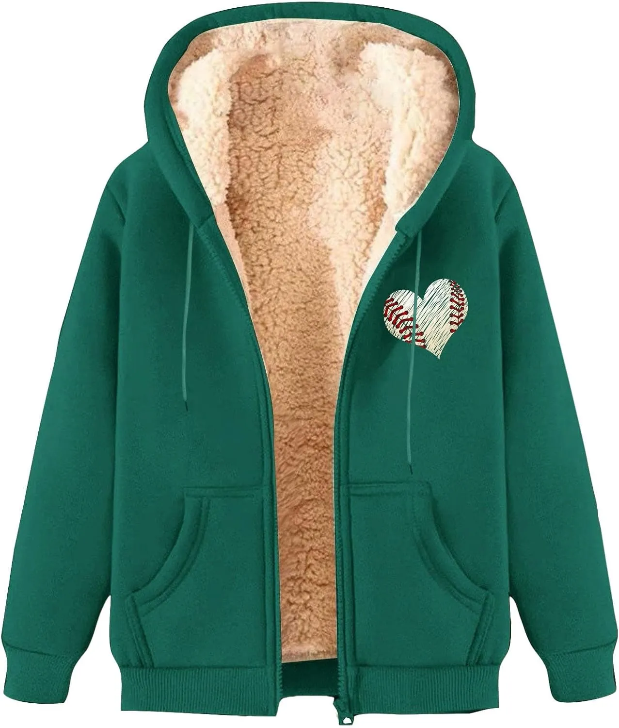 Men's Solid Color Printed Fleece Jacket Winter Casual Trend Zipper Hooded Coat Heavy Work Warm Outerwear