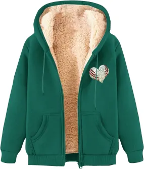 Men's Solid Color Printed Fleece Jacket Winter Casual Trend Zipper Hooded Coat Heavy Work Warm Outerwear