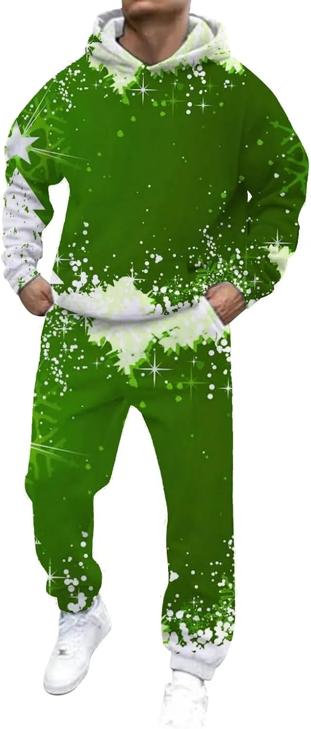 Men's Tracksuit 2 Piece Hooded Athletic Sweatsuits and Sweatpants Suit Jogging Tracksuits for Men Conjuntos