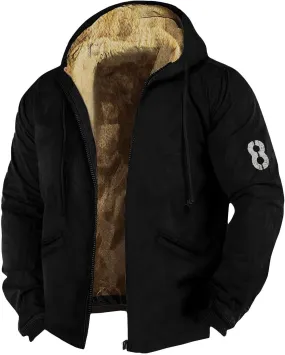 Mens Winter Tactical Hoodies Heavyweight Fleece Sherpa Lined Warm Sweatshirt Big And Tall Zip Up Military Work Jacket