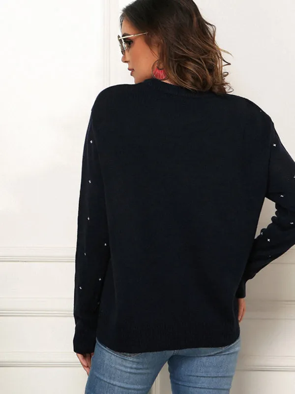 Penguin Pattern Knit Holiday Sweater