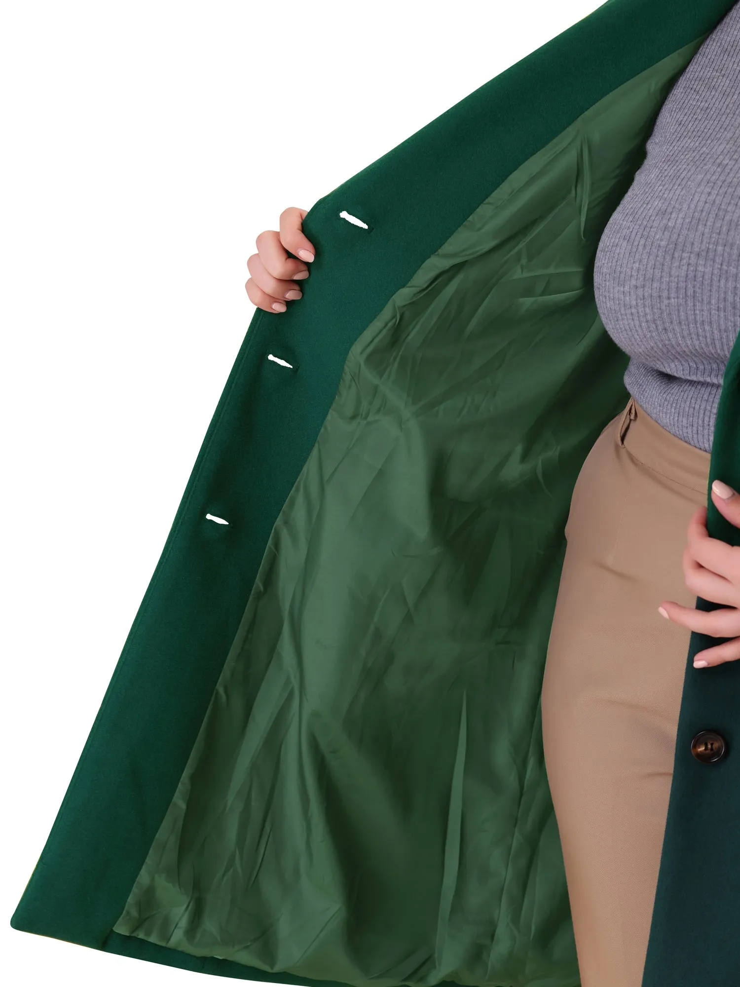 Plus Size Elegant Notched Lapel Single Breasted Trench Coat