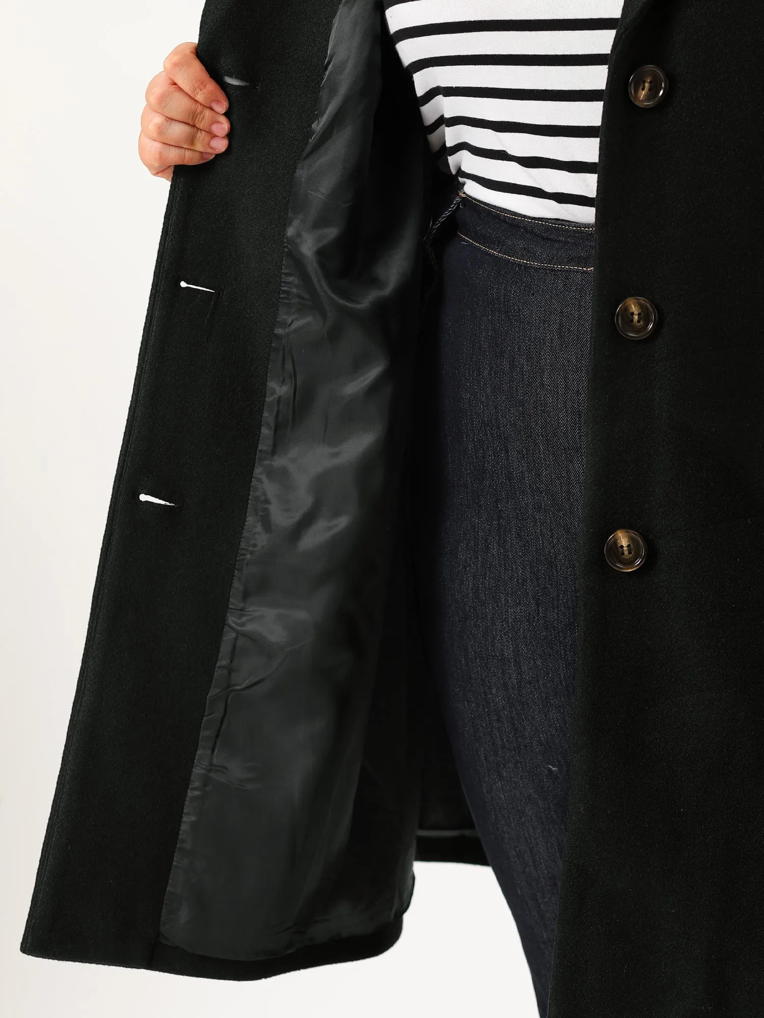 Plus Size Elegant Notched Lapel Single Breasted Trench Coat