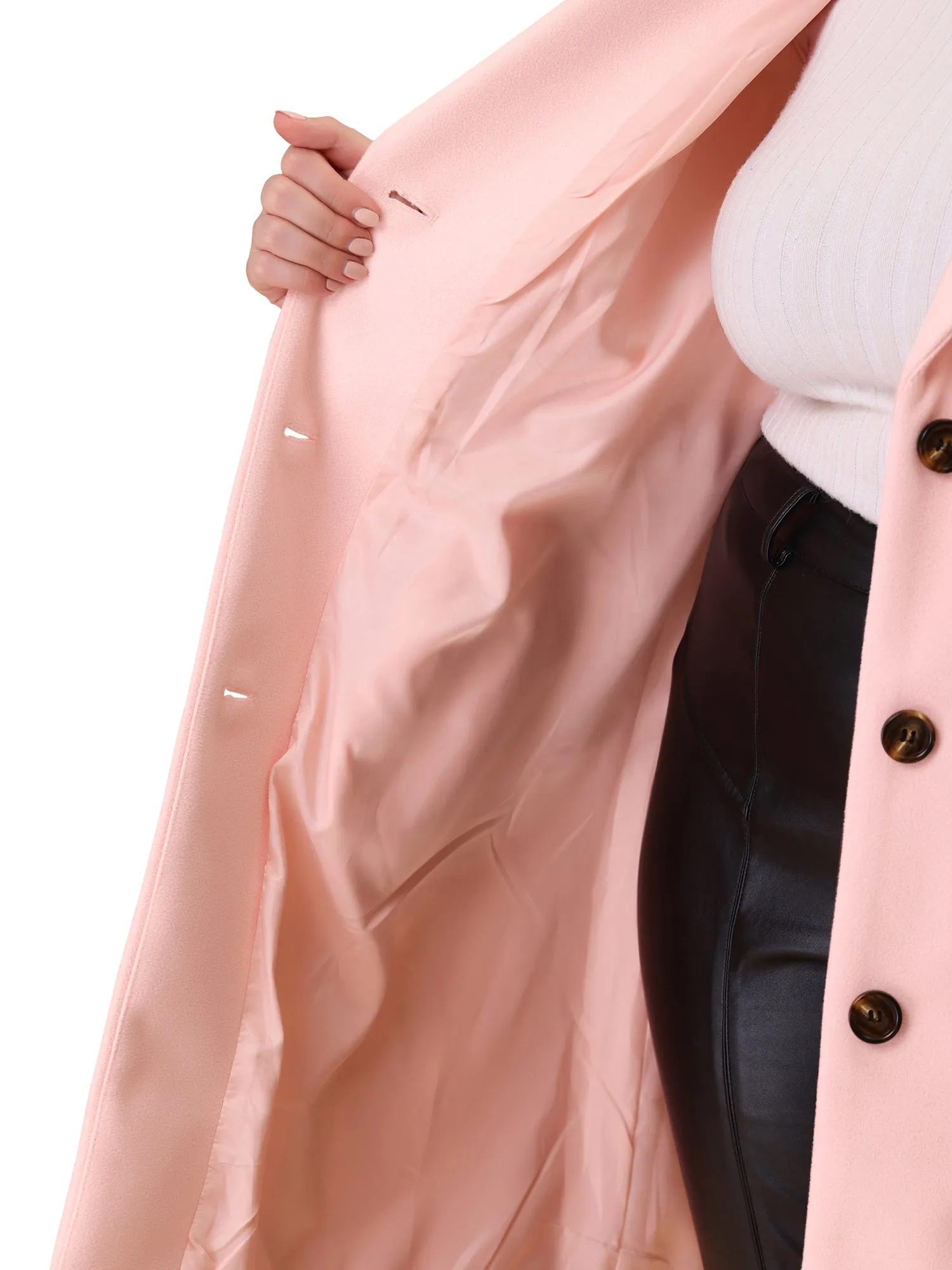 Plus Size Elegant Notched Lapel Single Breasted Trench Coat