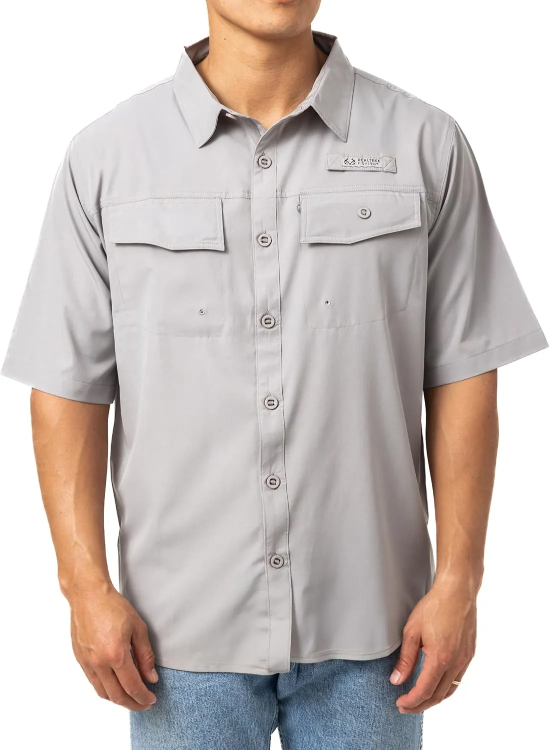 Realtree Men's Short Sleeve Performance Tech Vented UPF 50  Sun Protection Fishing Shirts