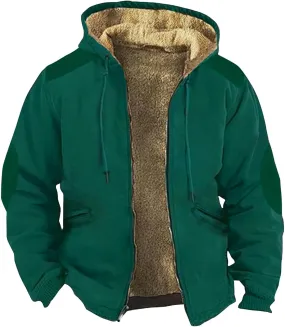 RTRDE Men's Winter Coats Thick Sherpa Lined Zip Fleece Hoodie Jacket Coat Outwear Chamarra Para Hombre, M-7XL