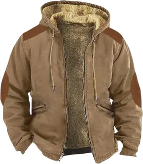 RTRDE Men's Winter Coats Thick Sherpa Lined Zip Fleece Hoodie Jacket Coat Outwear Chamarra Para Hombre, M-7XL
