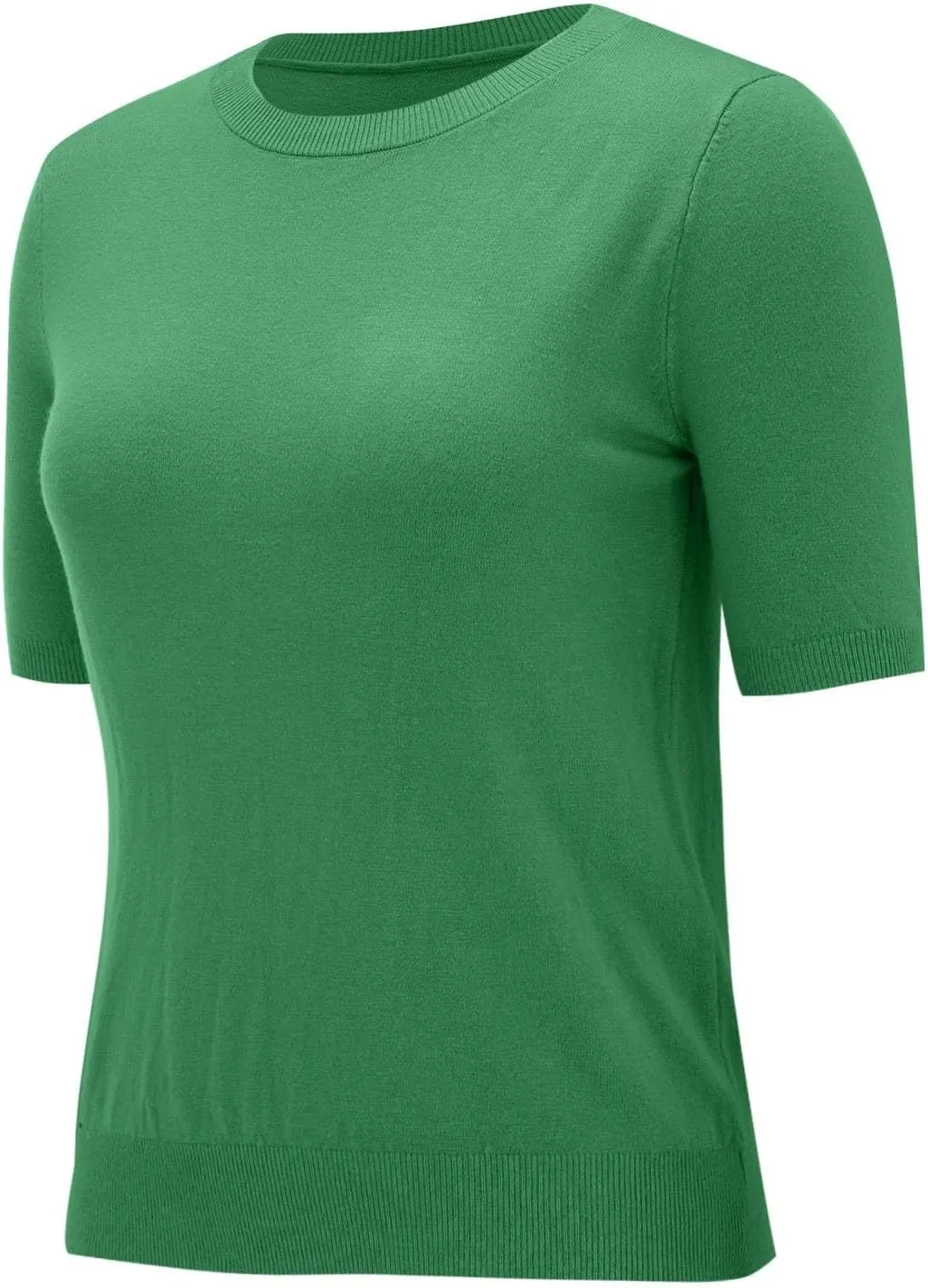 Short Sleeve Sweater for Women Trendy 2024 Soft Crewneck Knit T Shirts Casual Solid Loose Fit Cashmere Sweaters Tees