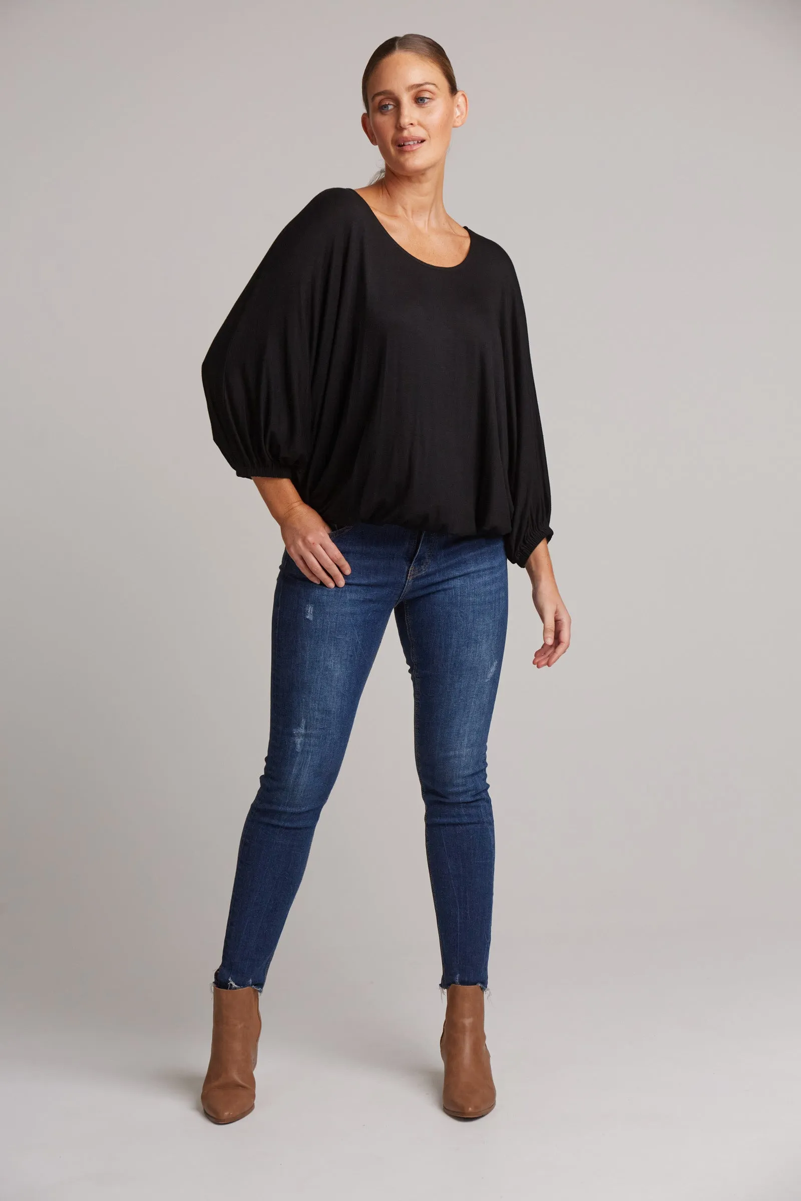 Studio Jersey Relaxed Top - Ebony