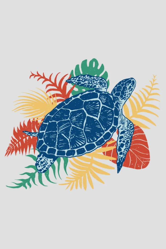 Tropical Sea Turtle Printed T-shirt for women