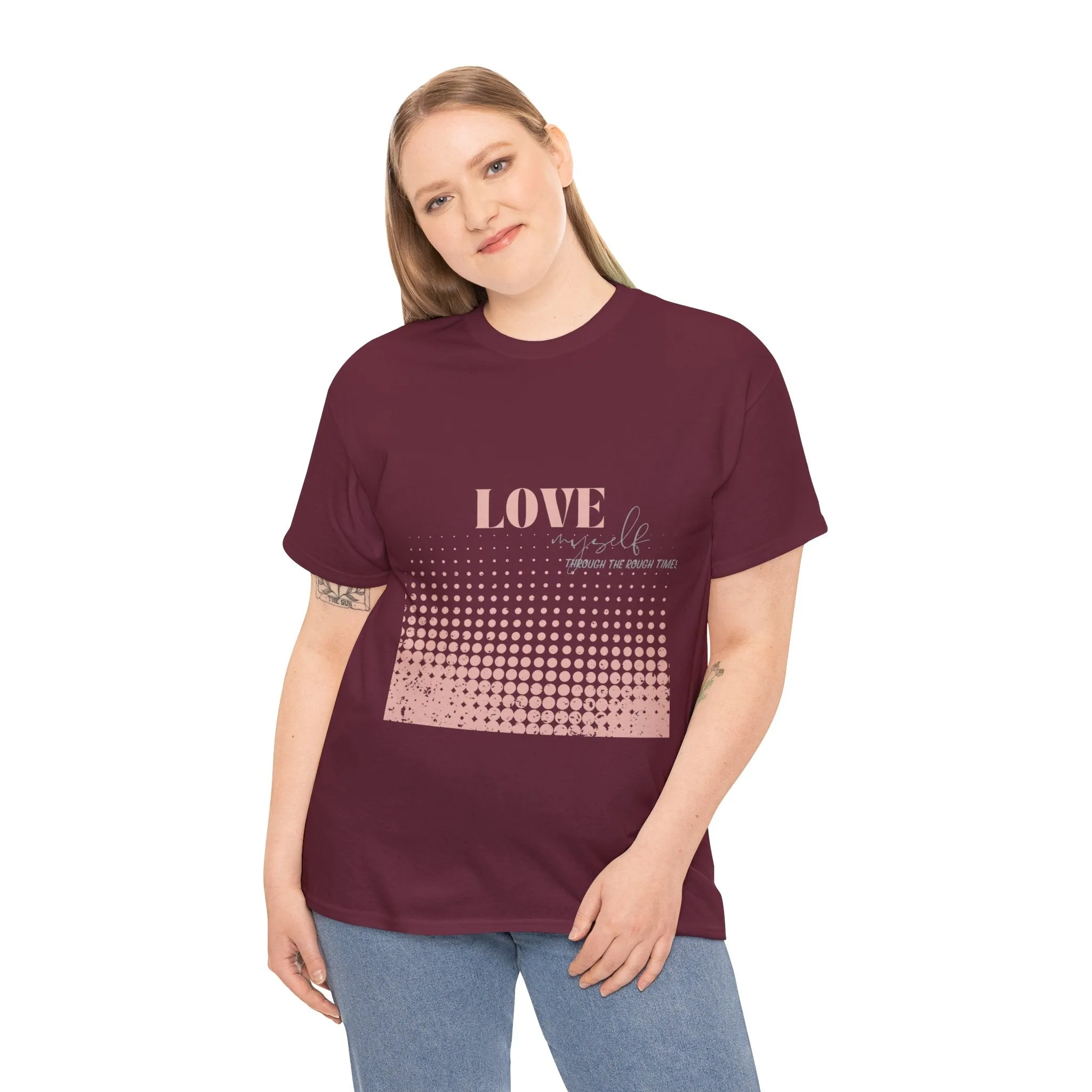 Unisex Heavy Cotton Tee-Love Myself through the Rough Times