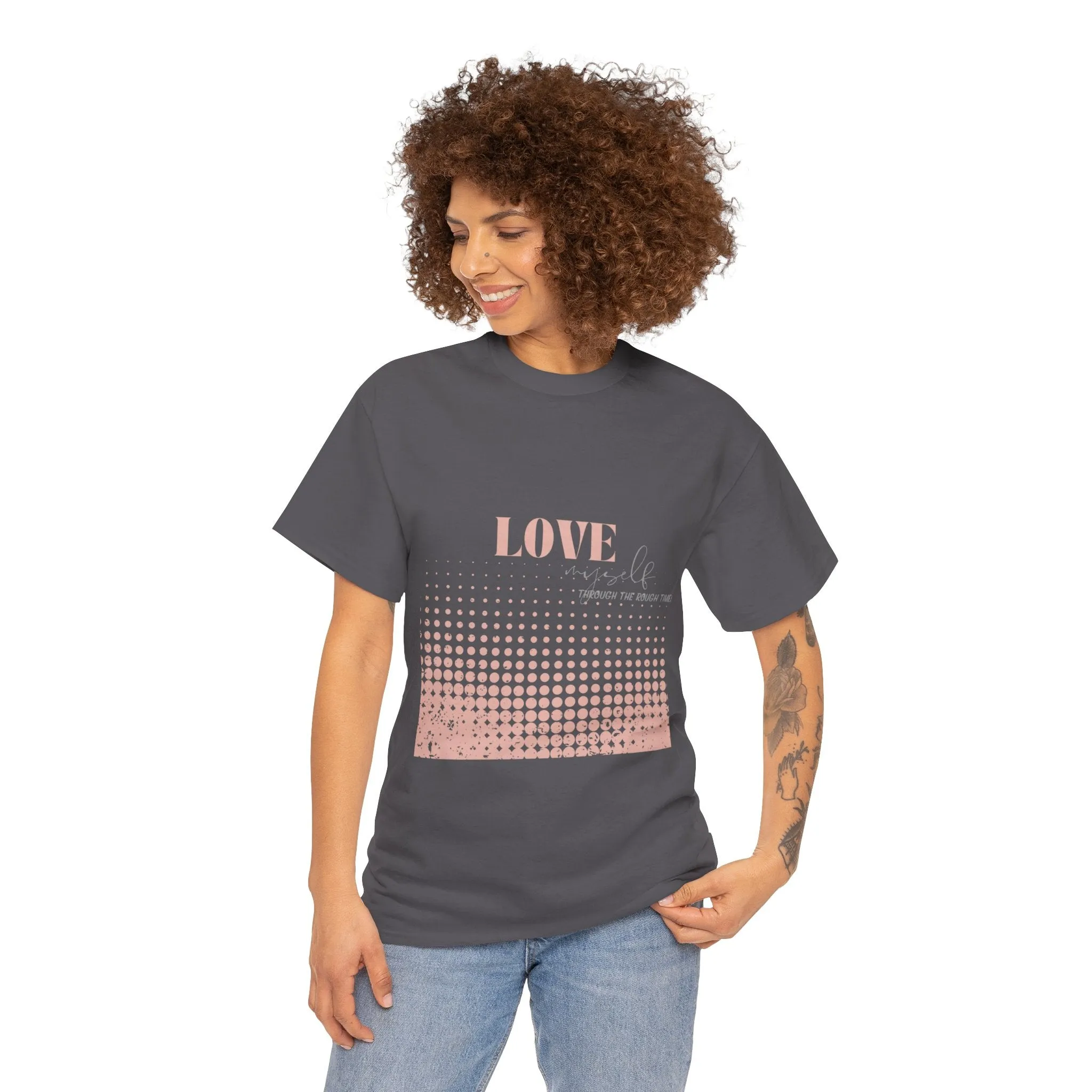 Unisex Heavy Cotton Tee-Love Myself through the Rough Times