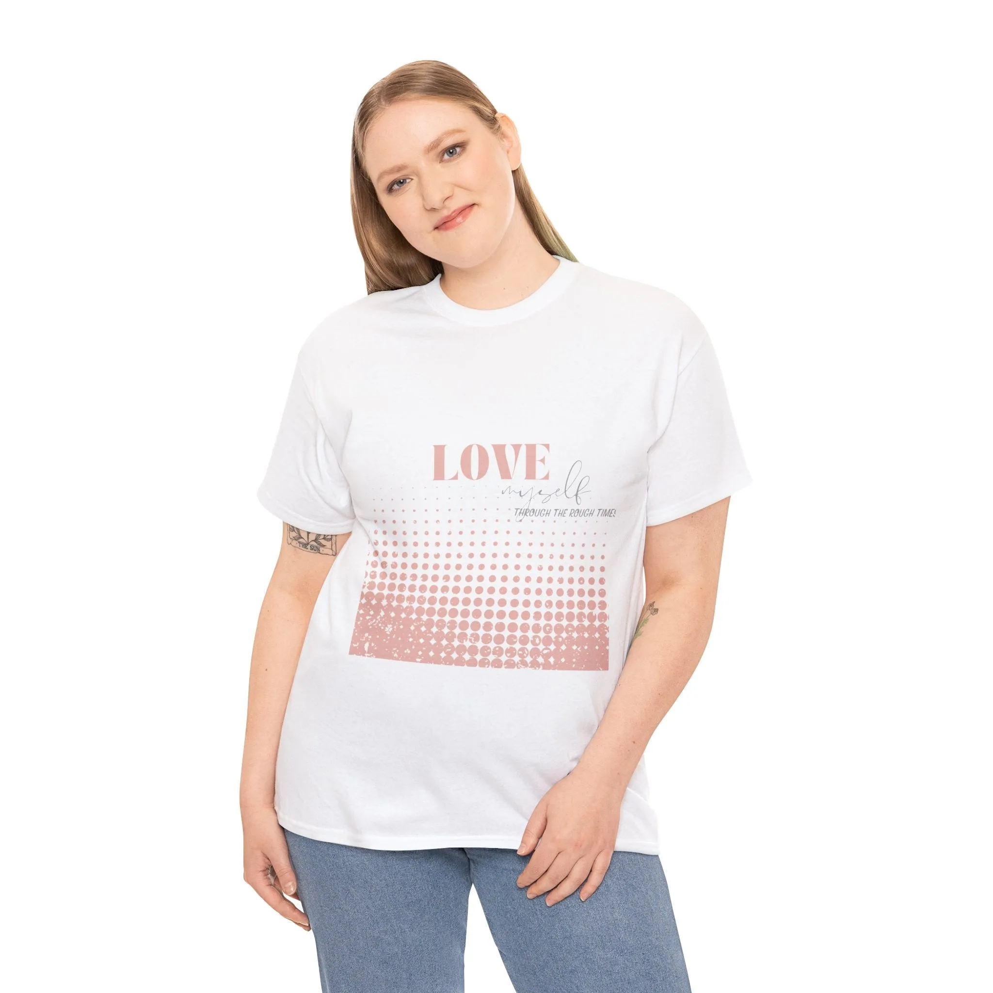 Unisex Heavy Cotton Tee-Love Myself through the Rough Times