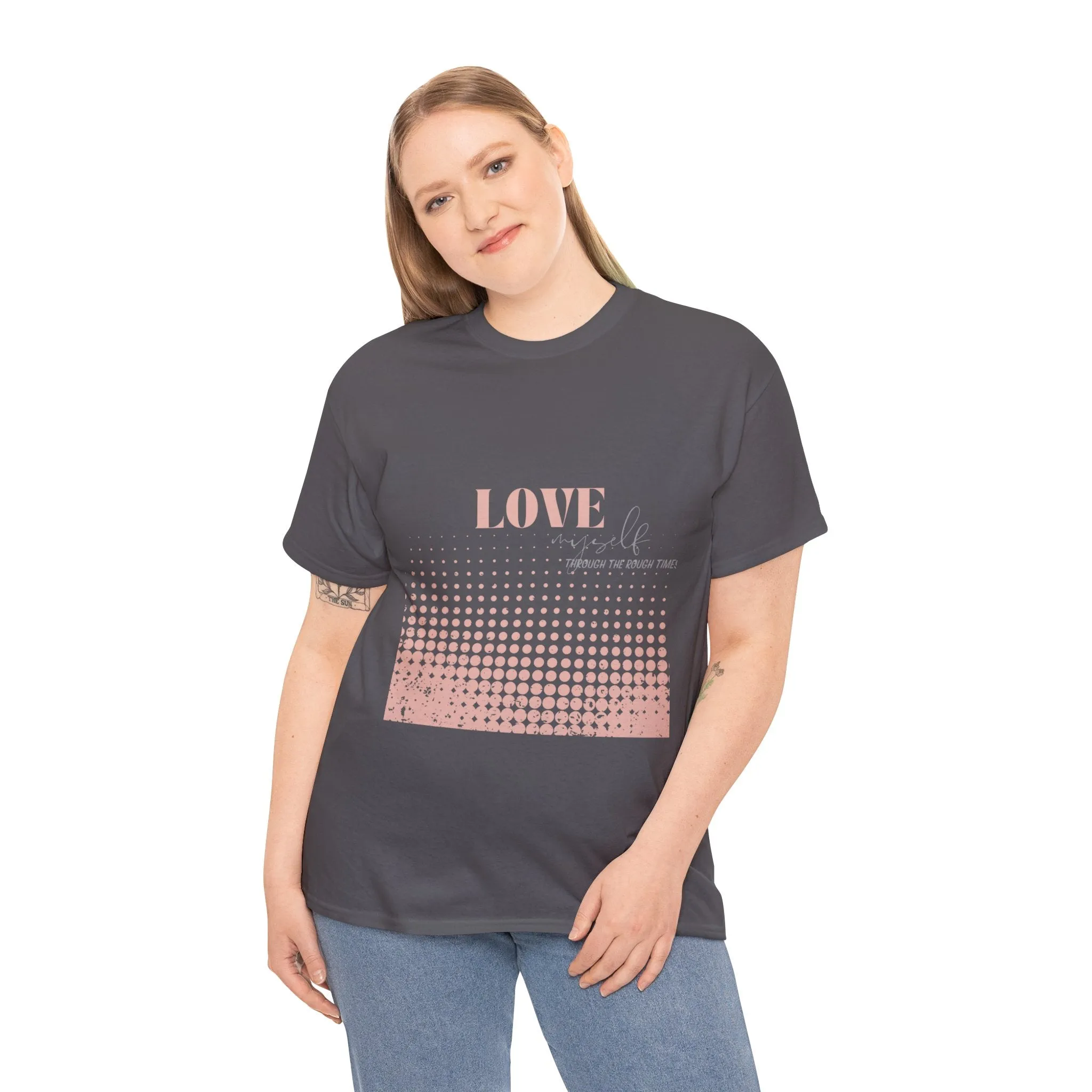 Unisex Heavy Cotton Tee-Love Myself through the Rough Times