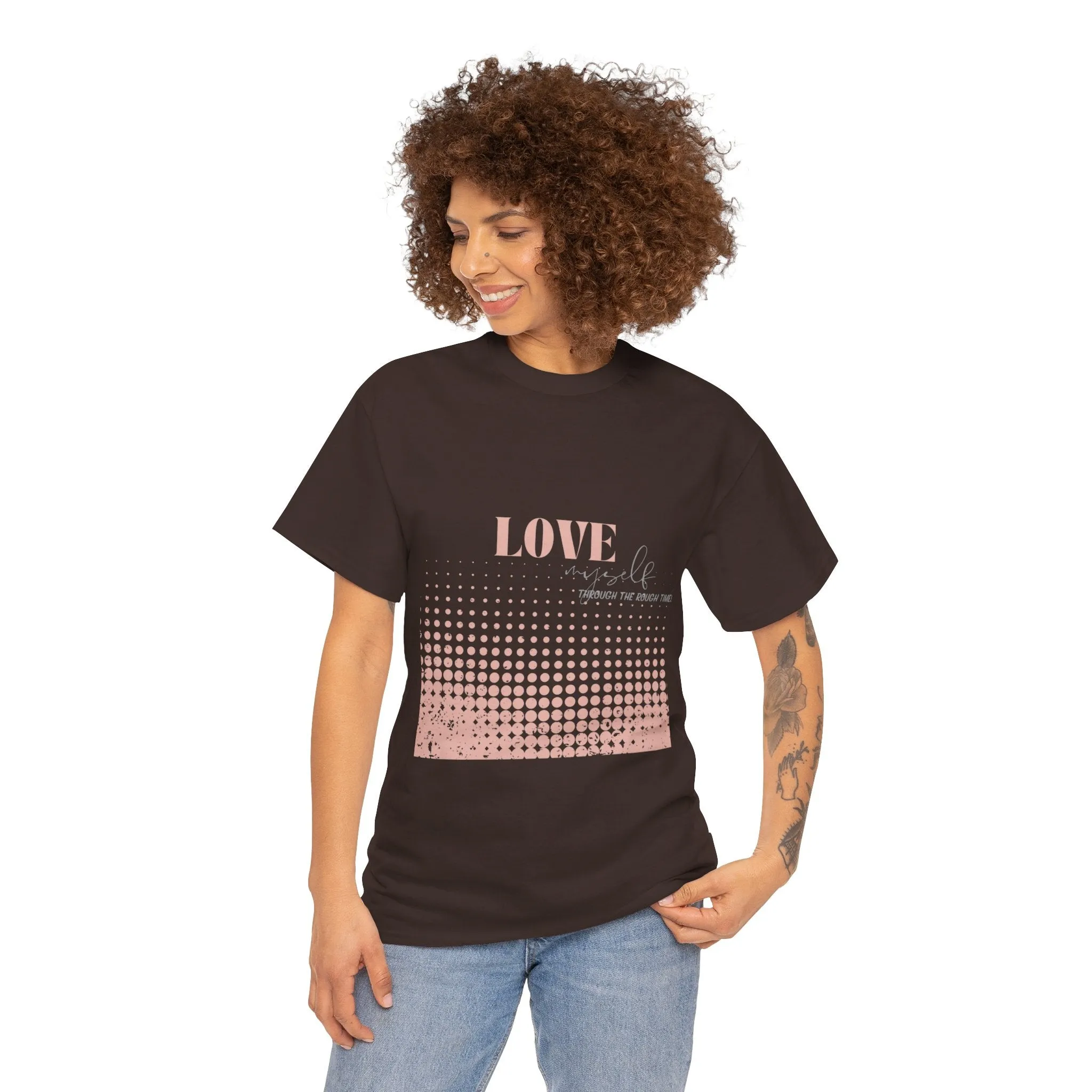 Unisex Heavy Cotton Tee-Love Myself through the Rough Times