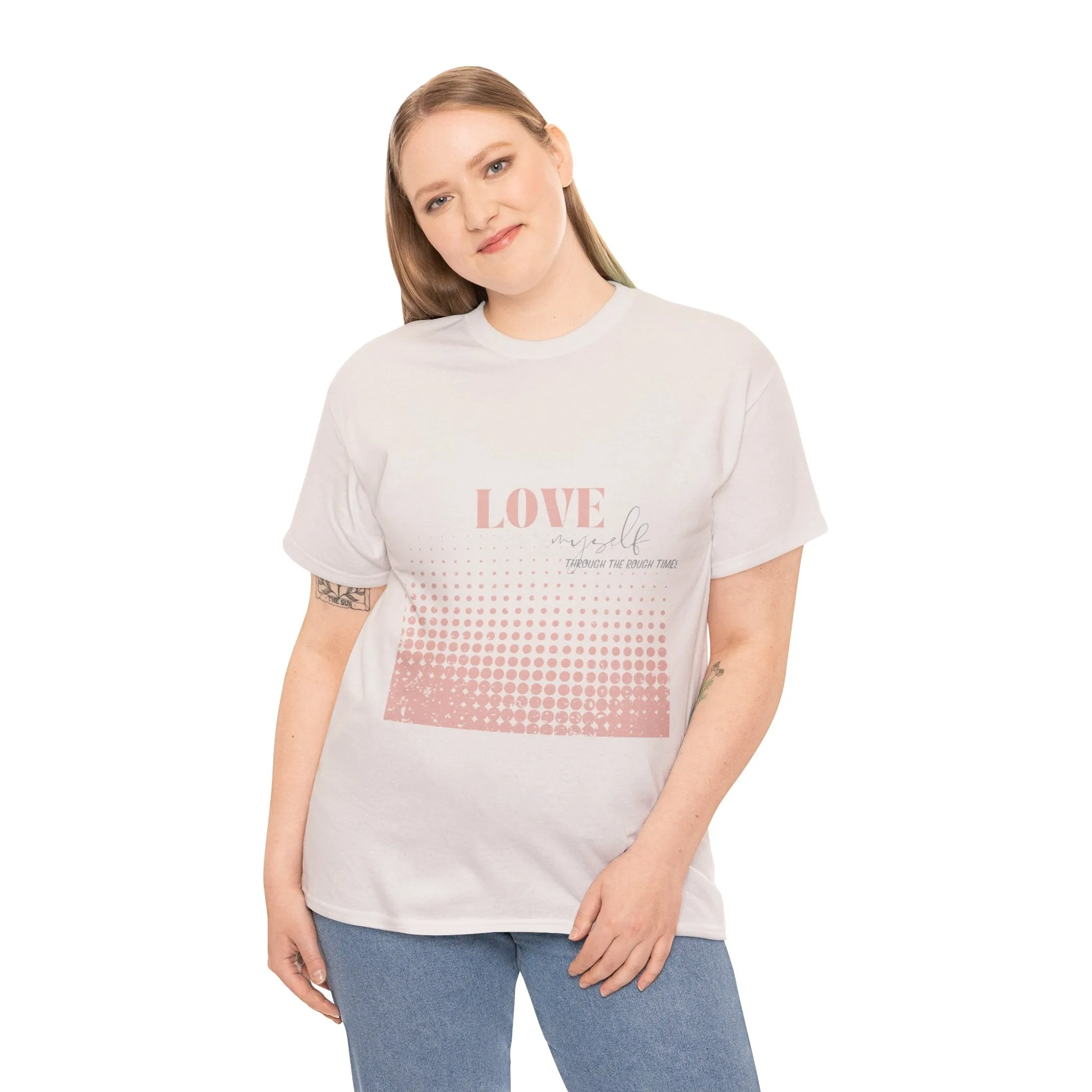 Unisex Heavy Cotton Tee-Love Myself through the Rough Times