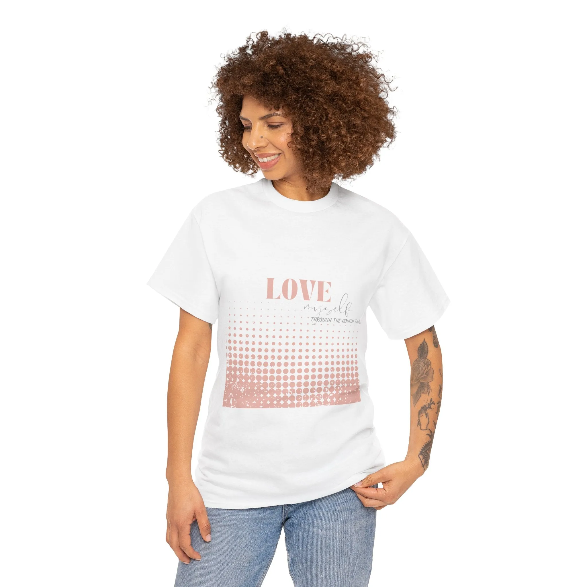 Unisex Heavy Cotton Tee-Love Myself through the Rough Times