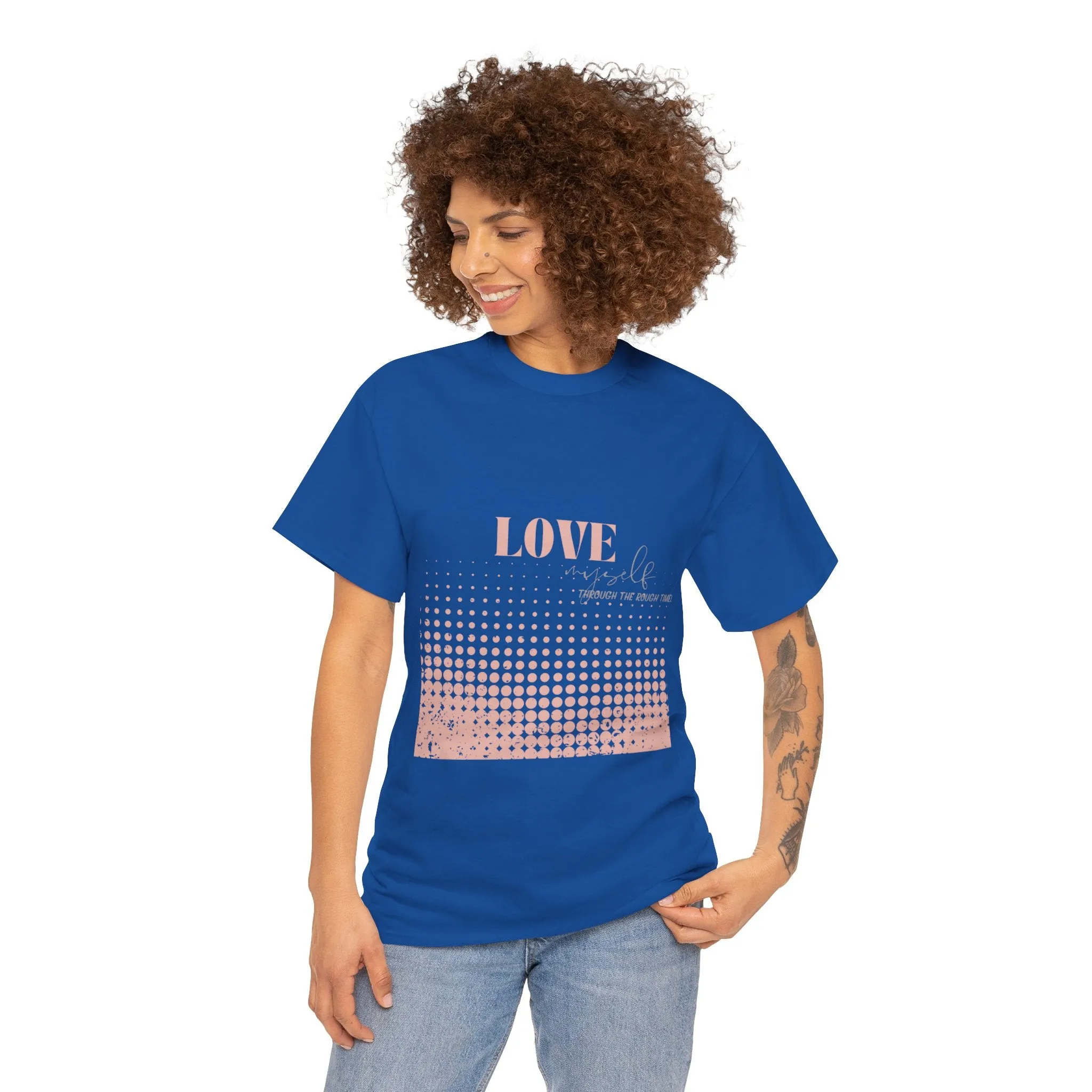 Unisex Heavy Cotton Tee-Love Myself through the Rough Times