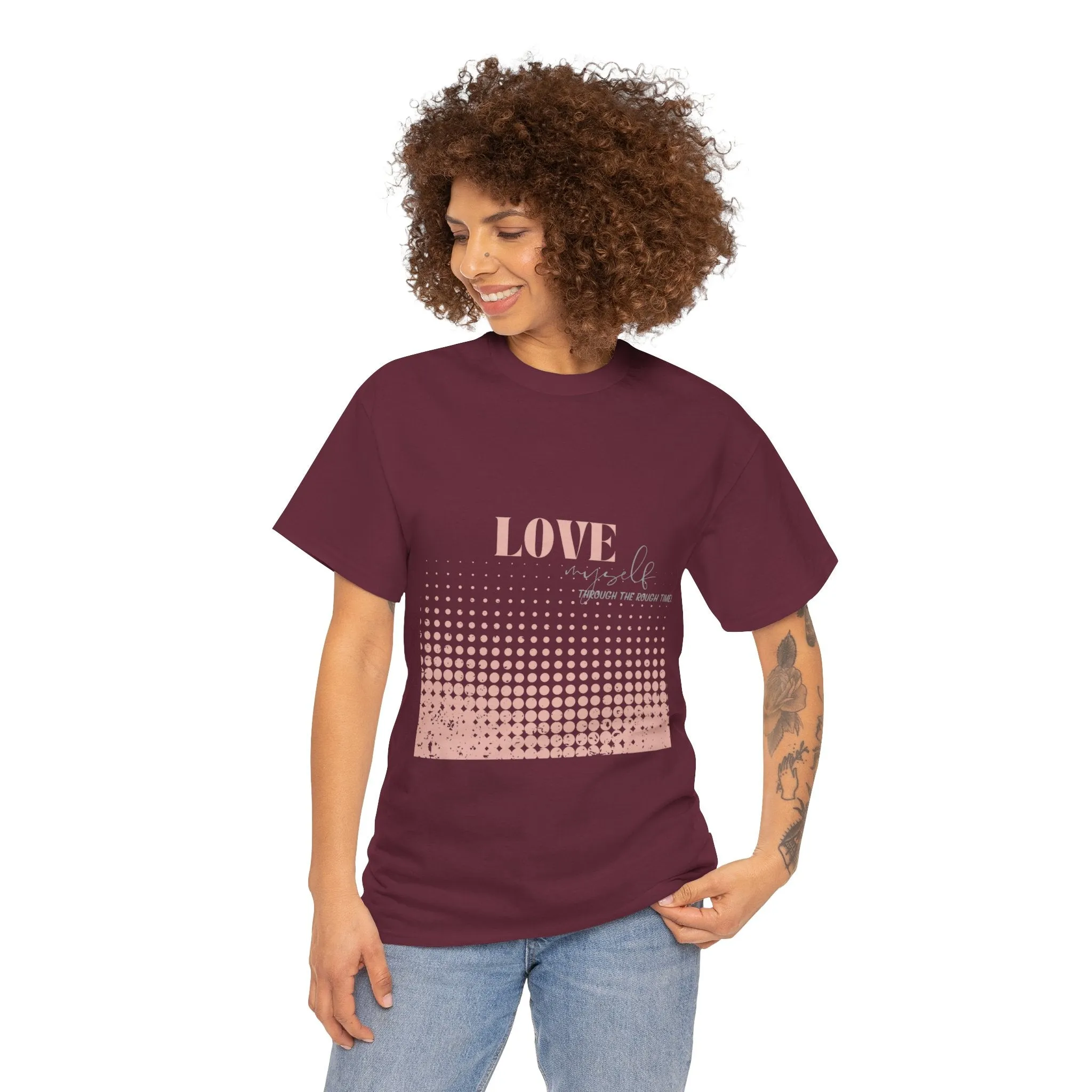 Unisex Heavy Cotton Tee-Love Myself through the Rough Times